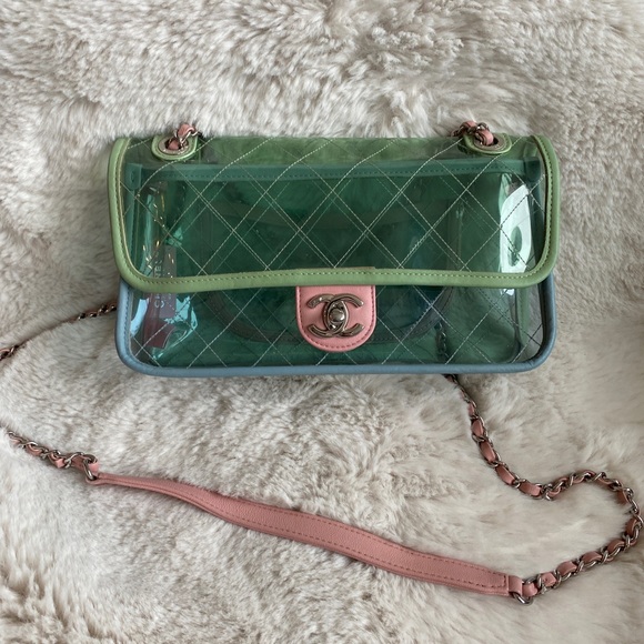 SOLD Chanel medium pvc splash flap bag